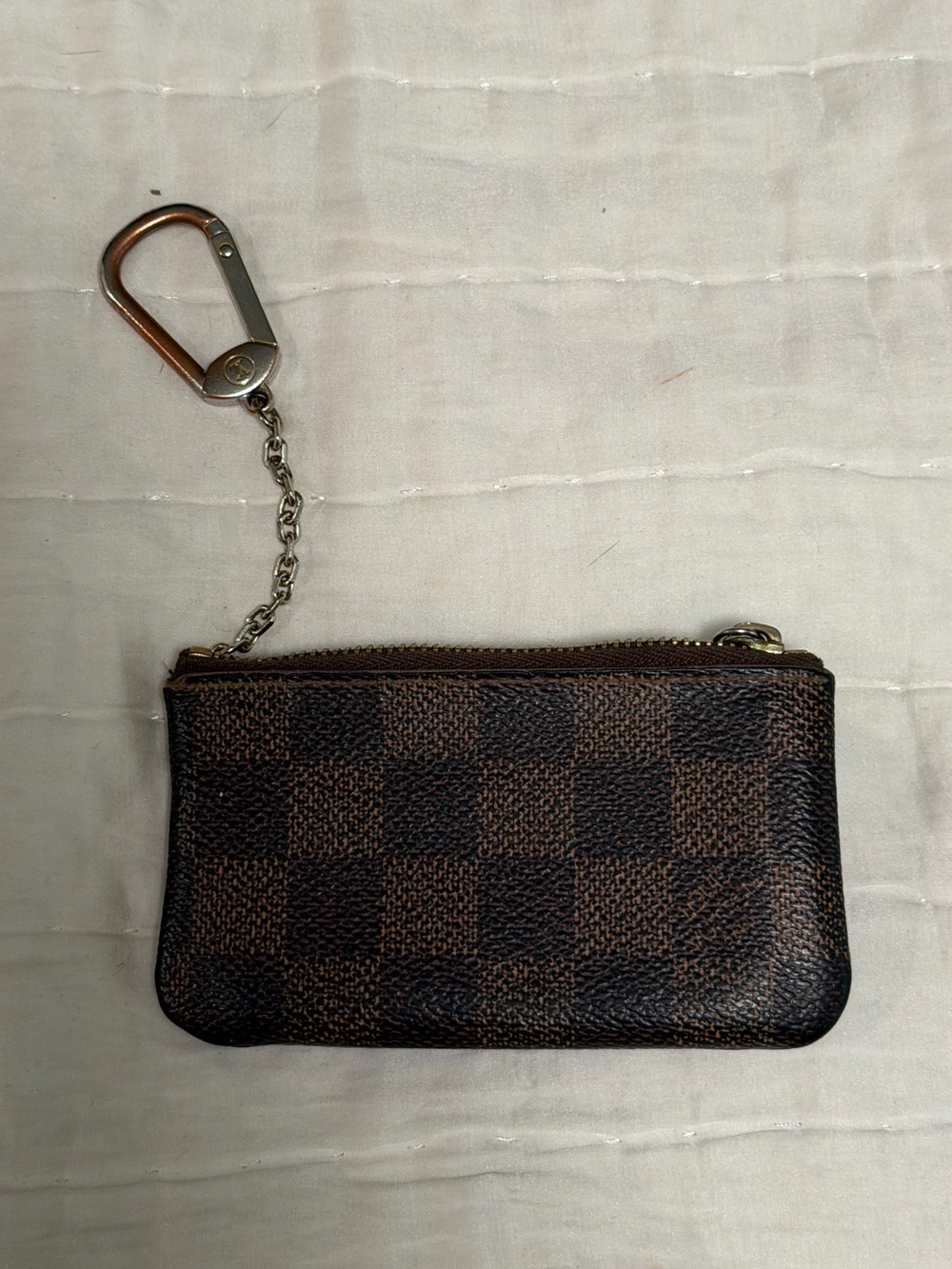 Louis Vuitton Brown Damier Key & Card Pouch with Chain